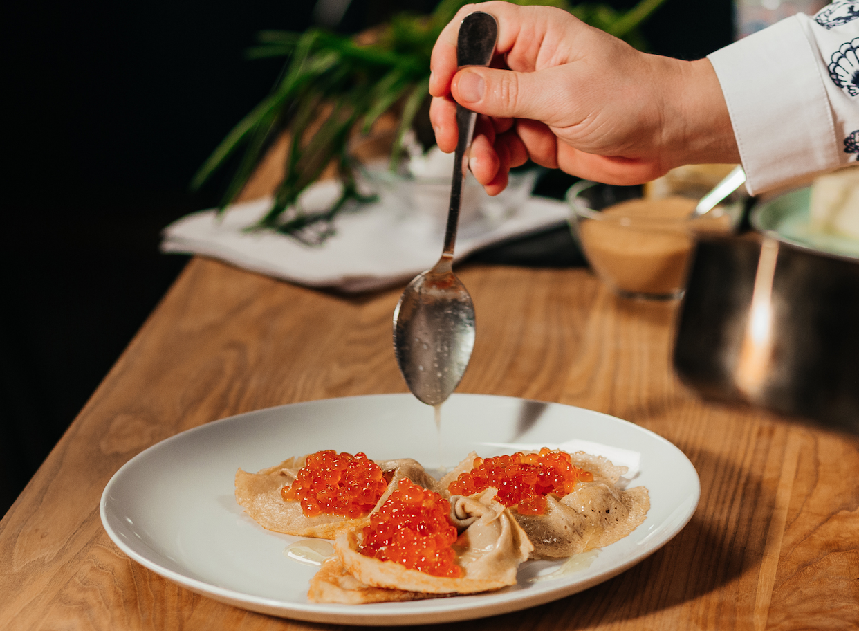 Buckwheat Pancakes With Alaska Red Caviar