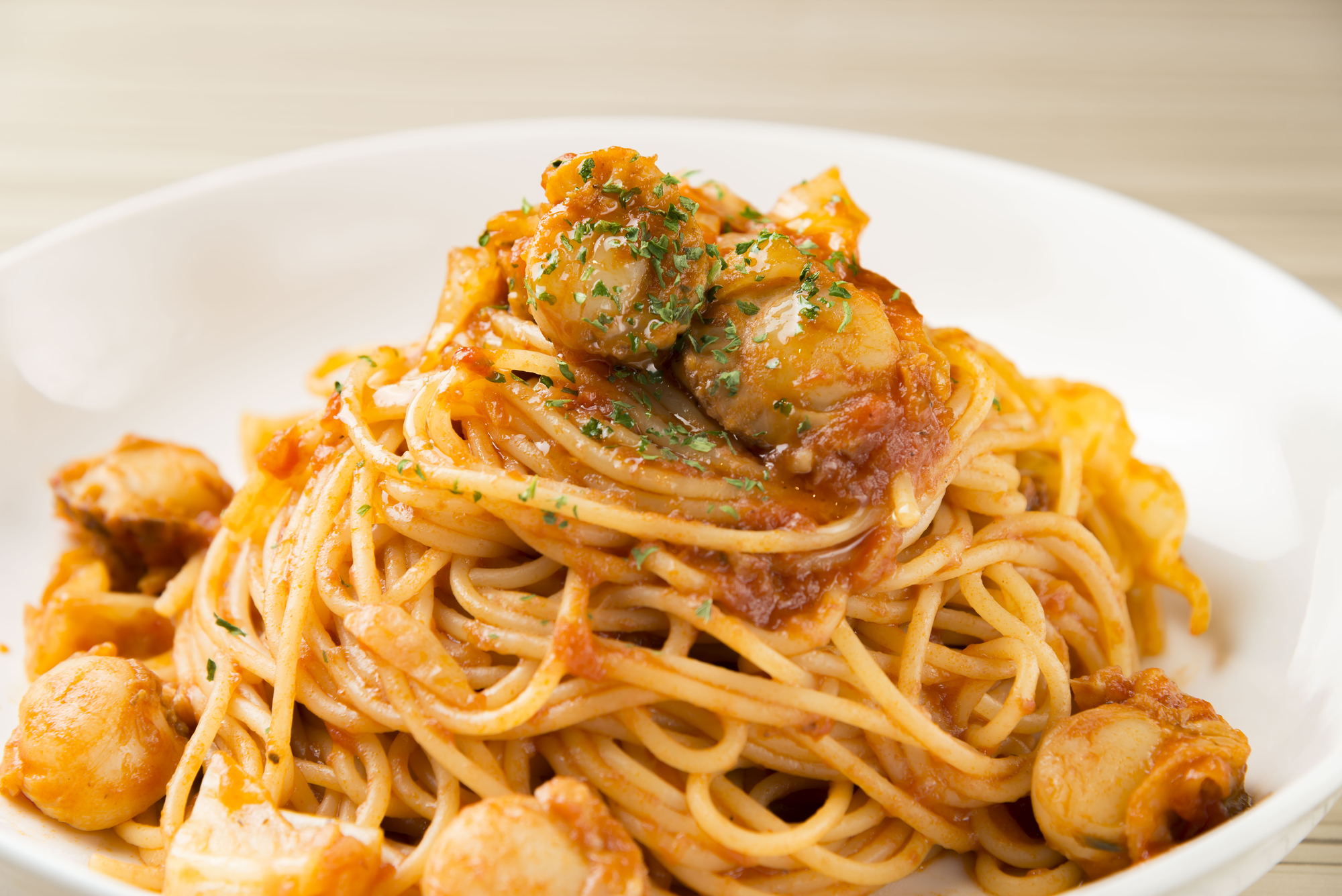 Pasta with Fried Scallops