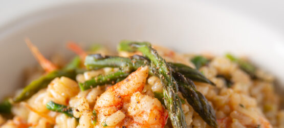 Shrimp Risotto With Asparagus