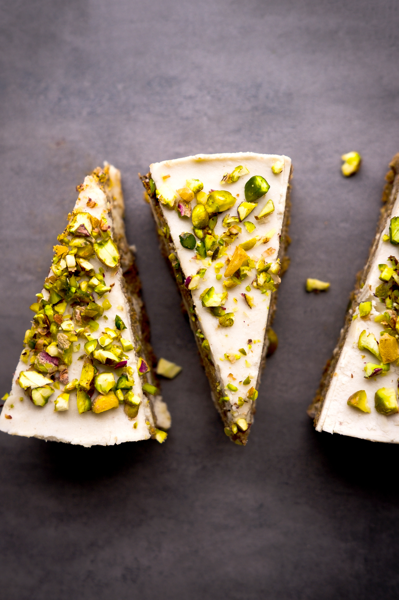 White Chocolate, Mascarpone and Pistachio Cheesecake