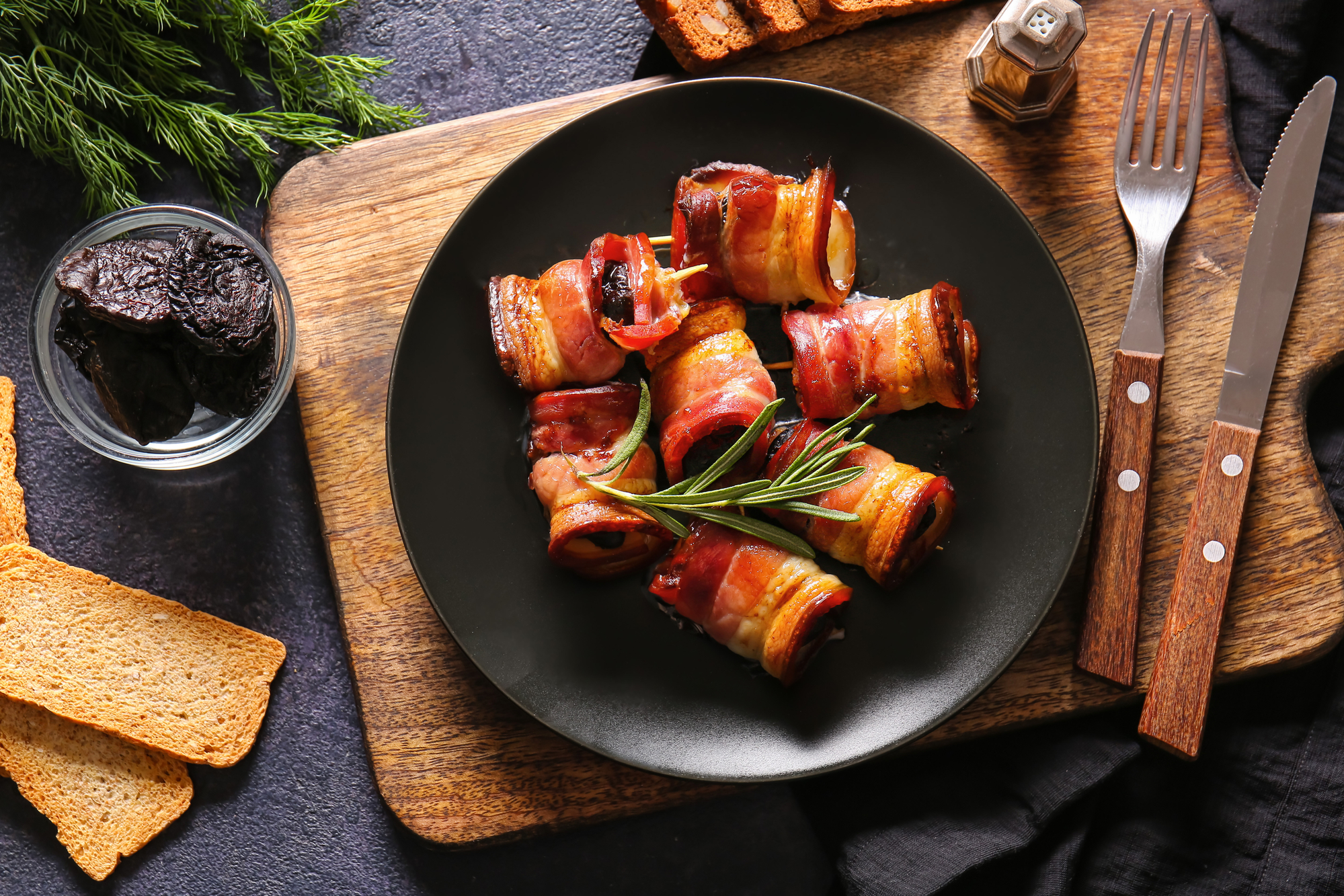 Bacon, Sausage, And Prune Rolls