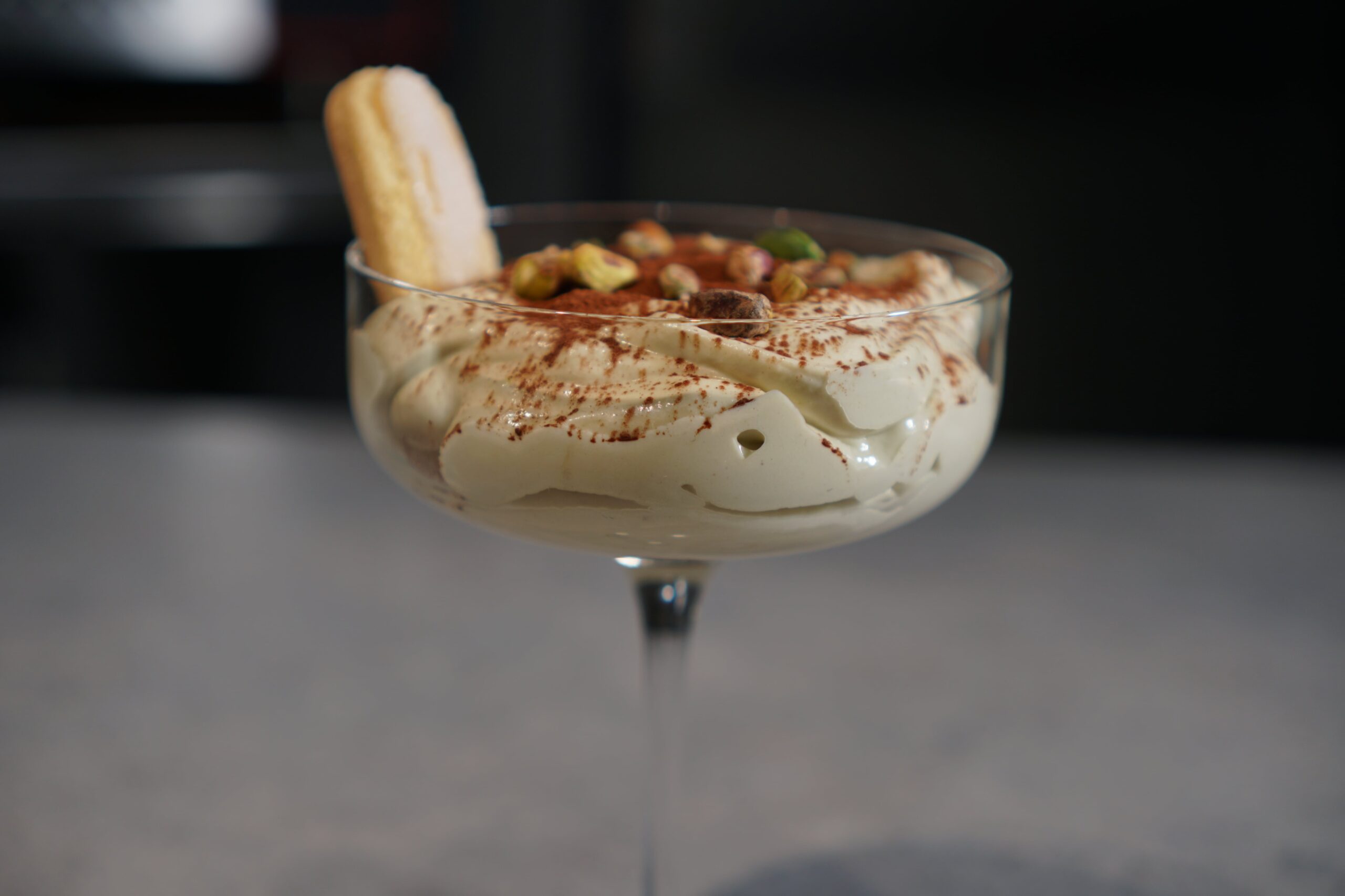 Tiramisu with Bourbon, Pistachios, and Pistachio Paste